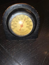 Germanow-simon Co. Tel-tru Auto Temp Chromewood Vintage Car Thermometer Bx4 Germanow-simon Co. Tel-tru Auto Temp Chromewood Vintage Car Thermometer Bx4