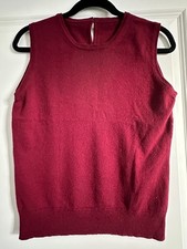 100 Cashmere Vest Dark Red Maroon Color Women's Size S/M P
