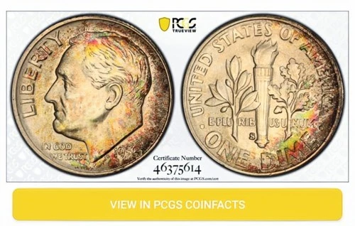 1950-S Roosevelt Dime PCGS MS/67 Superb Color/ Luster/Eye Appeal