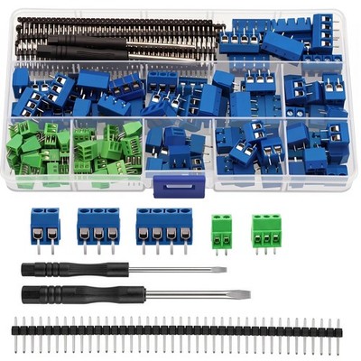 152 PCS PCB Screw Terminal Block Kit 2.54mm 5.0mm Pitch Connectors