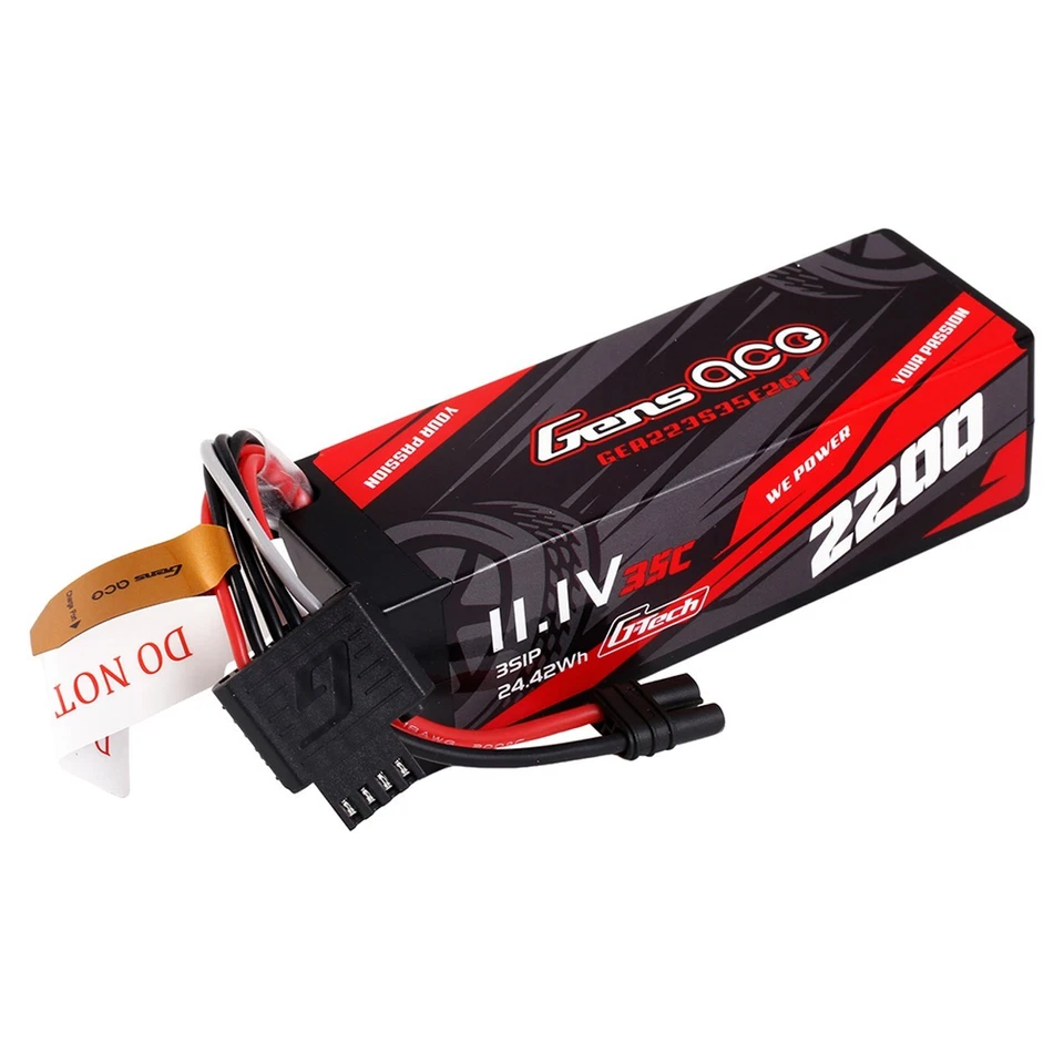 Gens ace 2200mAh 3S 35C 11.1V HardCase GTech Lipo Battery Pack with IC2 EC2 Plug - Image 3 of 4