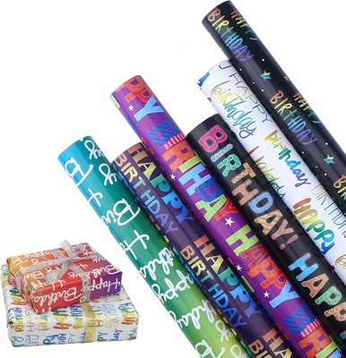 Geburtstag Geschenkpapier 6st Blätter Recycelbar Mehrfarbig Verpackung 50x70cm