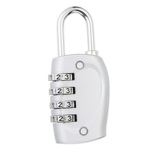 Combination Lock, 4 Digit Outdoor Padlock Waterproof Locker Lock, Silver