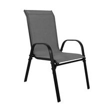 XL Stapelstuhl Gartenstuhl Stapelsessel Aluminium - Metall Mix schwarz Anthrazit