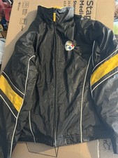 PITTSBURGH STEELERS NFL FULL-ZIP BOMBER JACKET COAT - ADULT LARGE