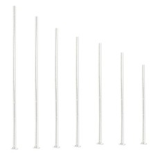 10 Silver Plated Brass 21 Gauge 0.71mm Flat Head Pins Jewelry Headpin Findings