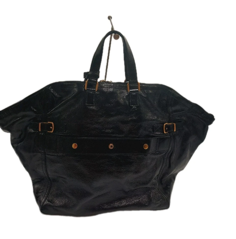 Bolso de mano YSL Saint Laurent Downtown tamaño extra grande charol negro. Foto 3 de 4