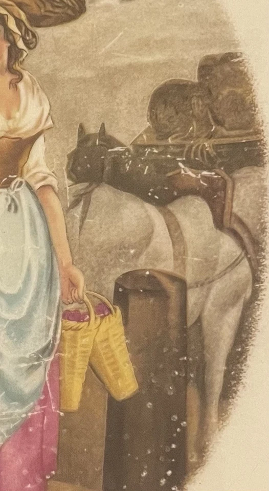 Antiguo - Antiguo azulejo único vintage de 1900 estilo neoclásico dama Foto 4 de 4