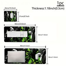 40 90cm Special Forces Green Skull Large Gaming Mouse Pad - Non-Slip Rubber Base