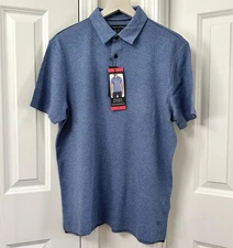 Banana Republic Mens Luxe Touch Performance Polo Shirt, Blue