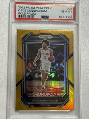 Cade Cunningham 2022 Monopoly Gold Prizm 49 PSA 10 Detroit Pistons