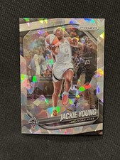 JACKIE YOUNG 2025 Panini Prizm WNBA SILVER CRACKED ICE HOLO LAS VEGAS ACES #23