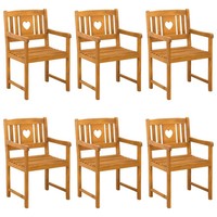 GartenstüHle 6Er Set Massives Akazienholz Natur Terrasse Balkon