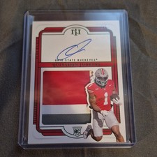 2025 Panini National Treasures Quinshon Judkins Emerald RC Patch Auto #109 Buck…