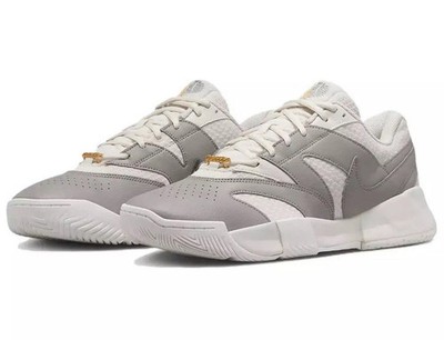 NIKE NikeCourt Lite 4 Premium HC GOLD FLAIR PACK Mens Tennis Shoes - Gray - 11