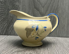 Vintage Grays Hand Painted Pottery Creamer Jug Blue Floral Small English Pitcher