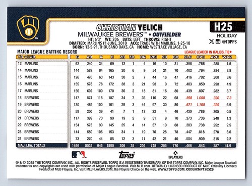 2025 Topps Holiday Base  # H 1 - H 200  - PICK YOUR CARDS - 第 46/318 張圖片