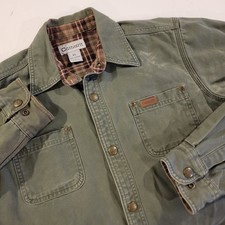 Carhartt Chore Jacket Youth XL Green Canvas Vintage Grunge Barn Faded