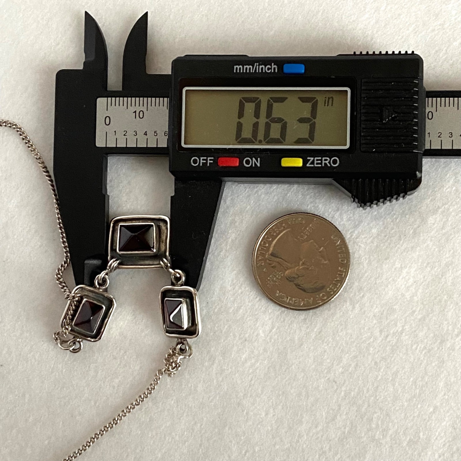 Sterling Silver 925 Rectangular Bezel Set 3 Stone… - image 17