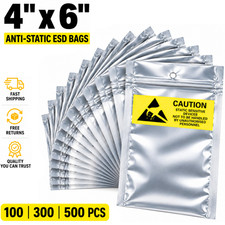 Anti Static ESD Bags 4x6 Shielding Zip Resealable Silver Electronics 100-500pc
