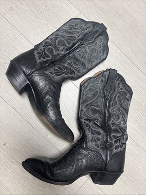 Eldorado Black Ostrich leg Cowboy Boots Size 10.5 Exotic