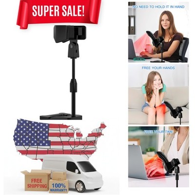 Elegant Height-Adjustable Red Light Therapy Device Holder - 180° Rotatable Black