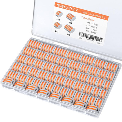 59Pcs Lever Wire Connectors Kit Push-In  Connectors Quick Connect Lever Nuts 2/3