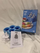 Koji Shark Ice Pop Mold Set of 4 Silicone Ice Cream Popsicle Mold NIB