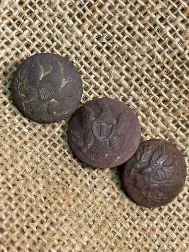 Three Dug Civil War General Service Eagle Coat Buttons Dug At Pickett’s Mill Ga