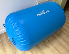 CannonsUK Inflatable Padded Gymnastics Air Barrel Tumbler, Blue Plastic