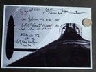 Photo of Spitfire and Lancaster, Gunnery training. Signed by 7 WW 2