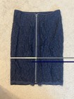 Diane von Furstenberg Blue Floral Lace Pencil Skirt Knee Length Size 0 Zip — photo 3