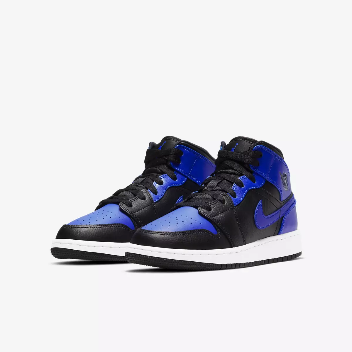 Nike Air Jordan 1 Mid Hyper Royal Blue Black 554725-077 Sz 5.5Y