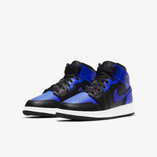 Nike Air Jordan 1 Mid Hyper Royal Blue Black 554725-077 Sz 5Y Brand New In Box