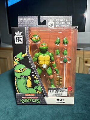 BST AXN Teenage Mutant Ninja Turtles Mikey Action Figure Arcade Game New In Box