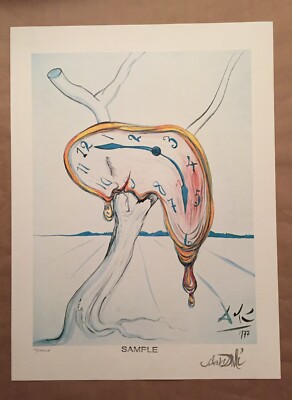 DALI TEARFUL SOFT WATCH LITHOGRAPH CHROMIST VINCENZO SALERNO NUMBERED SAMPLE #19