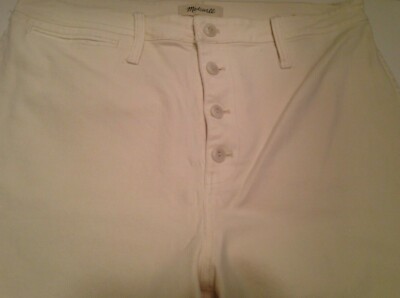 Pantalon Crop Femme Madewell Emmett - Jambes Larges, Ivoire, Bouton Devant - Taille 29 Ou 33 - NEUF
