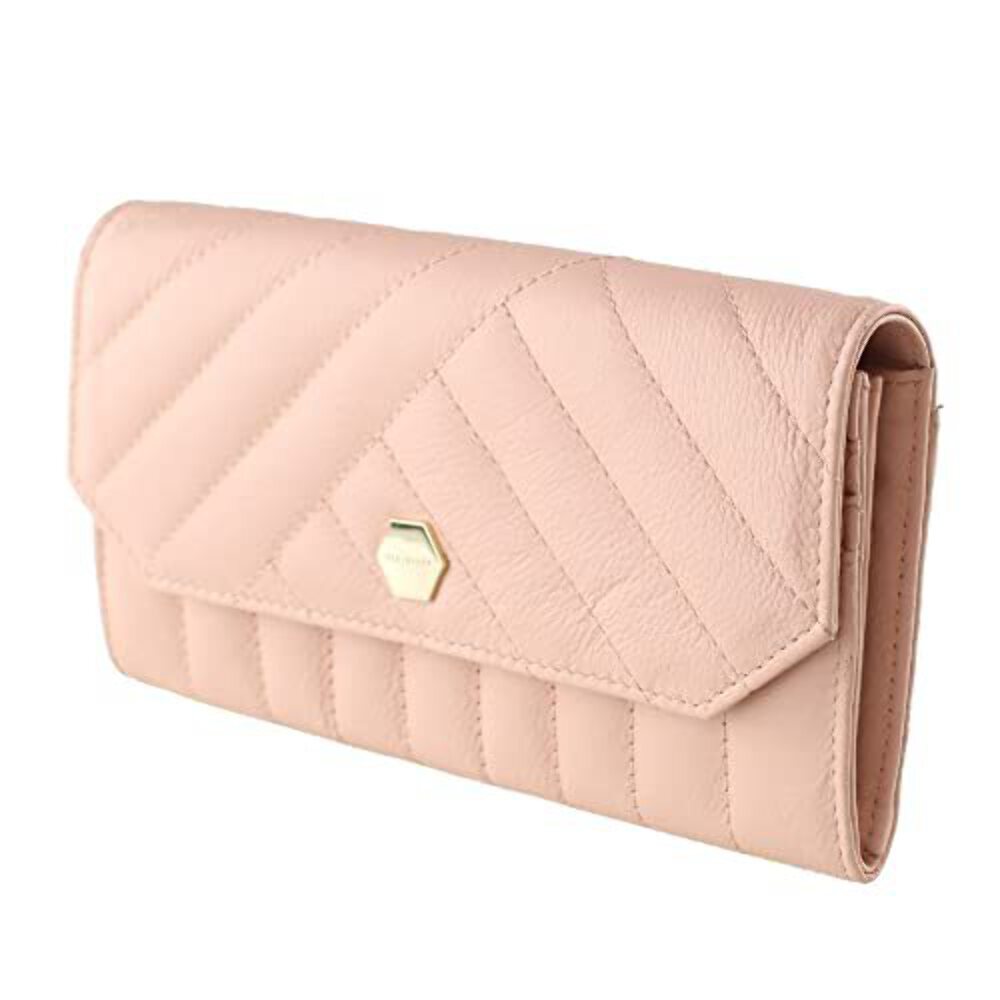 Ted Baker Selbet Quilted Envelope Large Fold Purse Wallets Mid-Pink