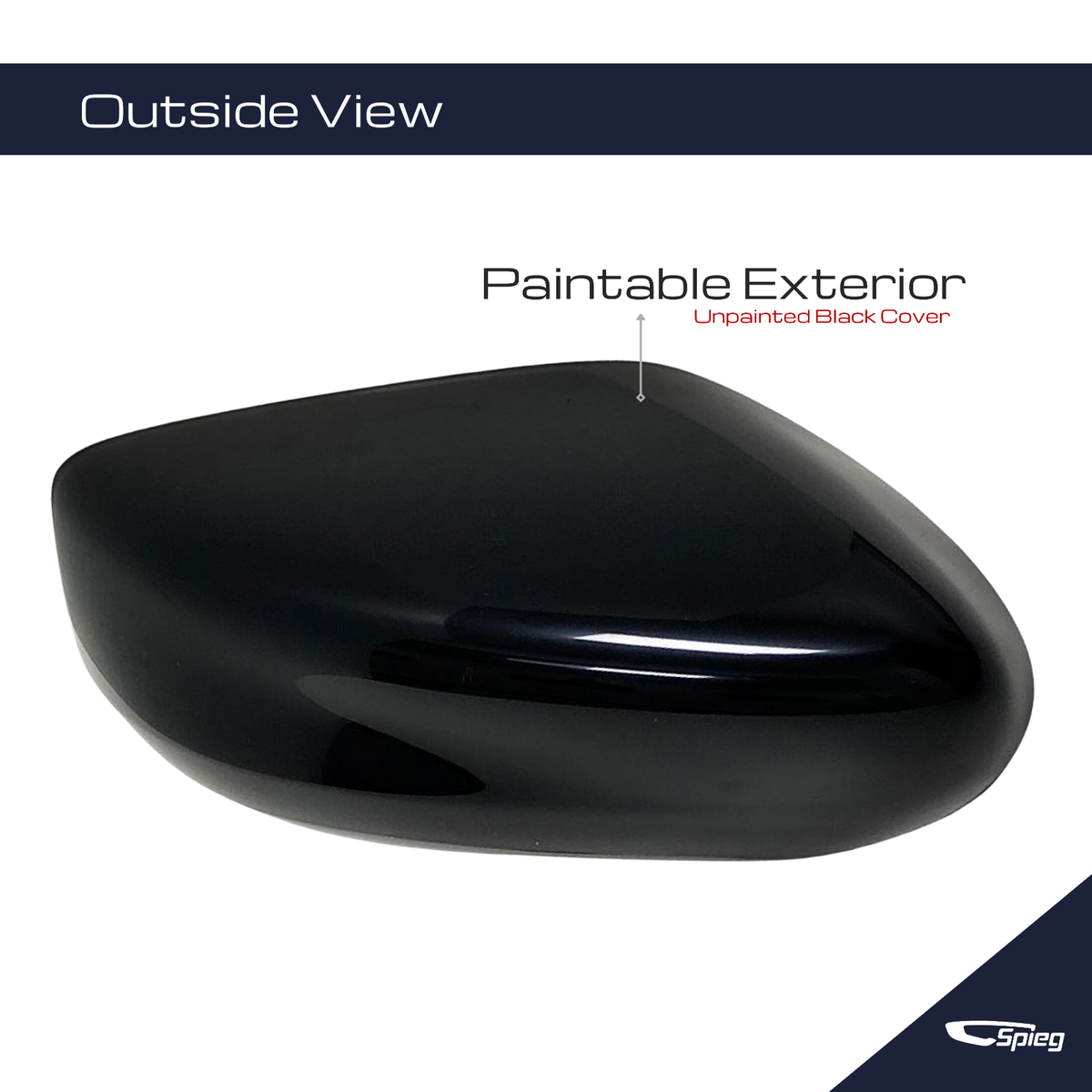 Right Passenger Side Mirror Cap Cover | Fits 2013-2018 Nissan Altima (Sedan) | Black Clip-On | 96373-3TH0A