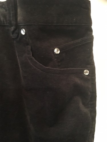 Pantaloni Metro 7 taglia 26W 48x33 elasticizzati neri bling simil velluto/velluto a coste usati in ottime condizioni - Foto 2 di 7