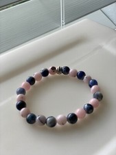 Pink Opal/Sodalite  8mm Crystal Bead Bracelet Handmade