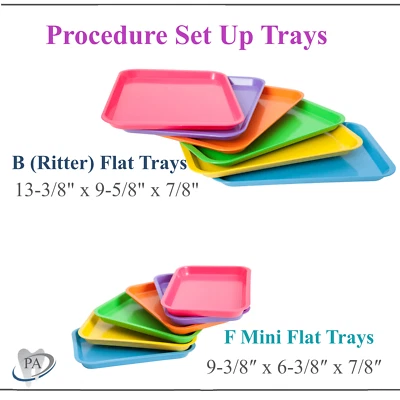 PA DENTAL SUPPLIES DENTAL SET-UP FLAT Tray SIZE B (RITTER) or SIZE F (Mini), Autoclavable Tray 250F