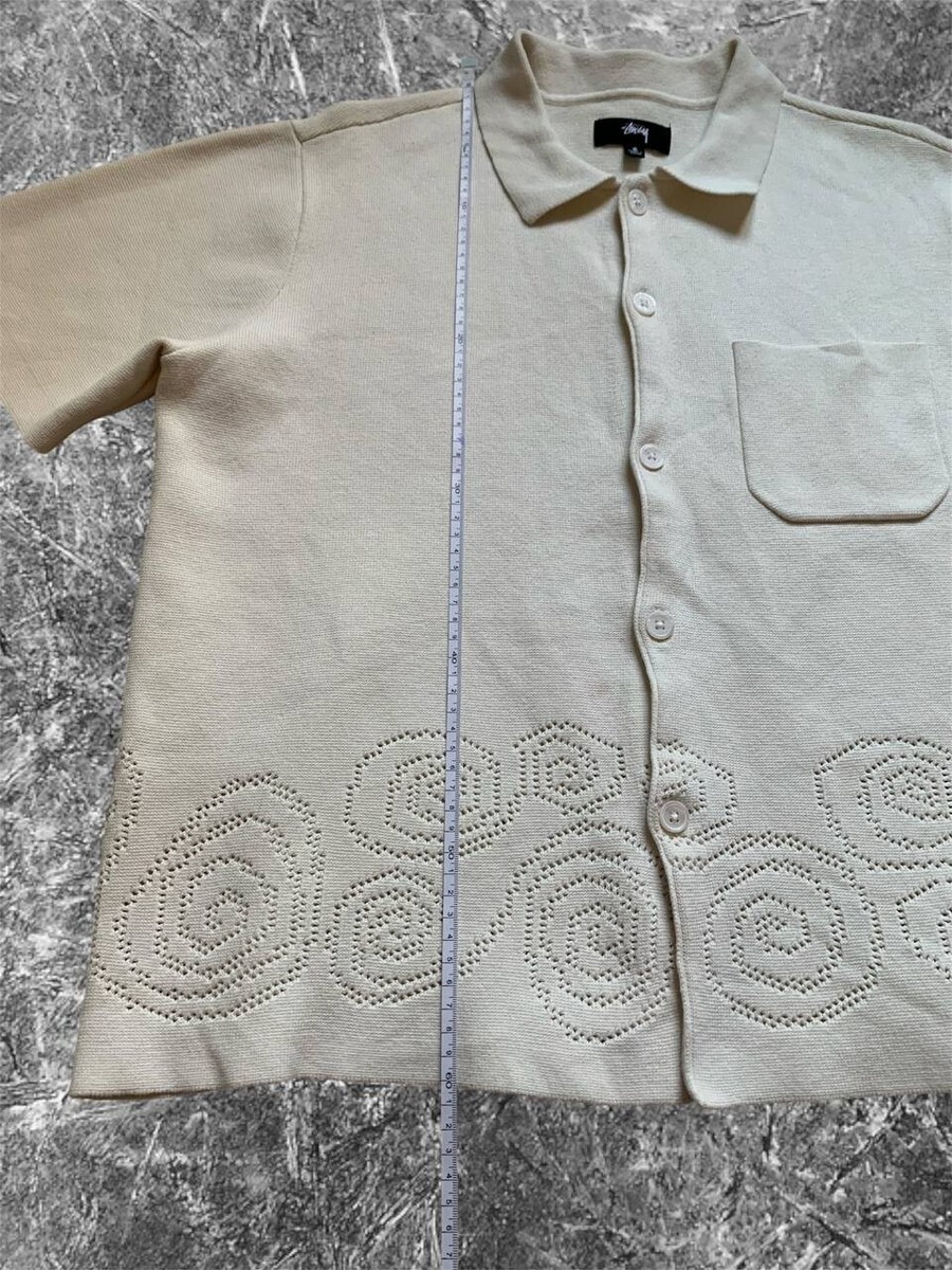Stussy Perforated Swirl Knit T-Shirt size S mens vtg | eBay