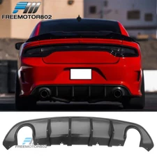 Fits 15-23 Dodge Charger SRT PP Rear Bumper Diffuser Spoiler Black V3 Style