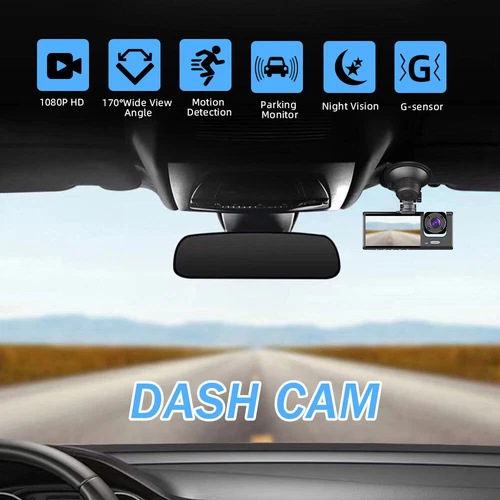 Dual Lens Autokamera Dashcam Full HD 1080P DVR Recorder Nachtsicht G-Sensor - Bild 4 von 20