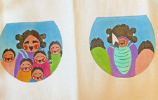 Needlepoint Hand Painted Canvas Tish Sundance Small Purse 2 Sides Squaw 18 Ct