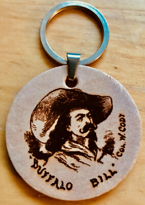 Echt Leder Amulett Buffalo Bill Western Country Cowboy Indianer Bison