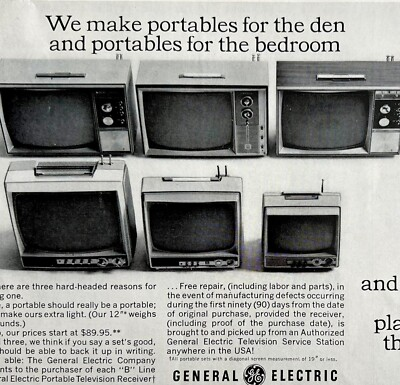 #ad #ad General Electric Portable Television 1965 Advertisement Vtg Electronics DWII10 $14.99