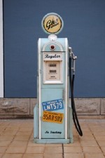 Tanksäule Zapfsäule Gasoline Höhe155cm Dekoration mit Globe als Uhr Nr.70
