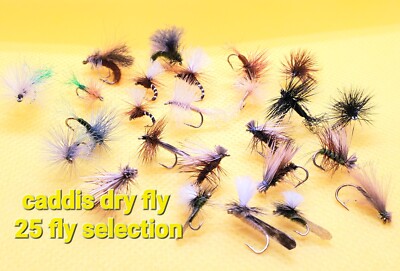 Caddis Dry Fly Selection, Caddis Dry Fly, Elk Hair Caddis, 25 Caddis Flies